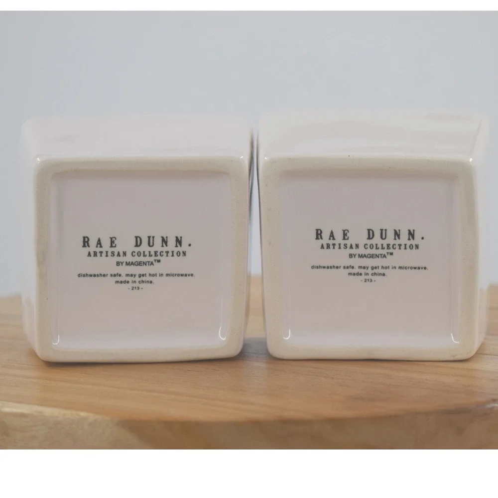Rae Dunn Artisan Collection Savor Enjoy‎ Square Dipping Bowls Set